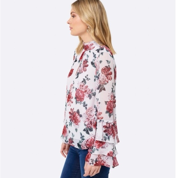 EVER NEW 100% VISCOSE FLORAL BLOUSE 21” PTP - Picture 4 of 7